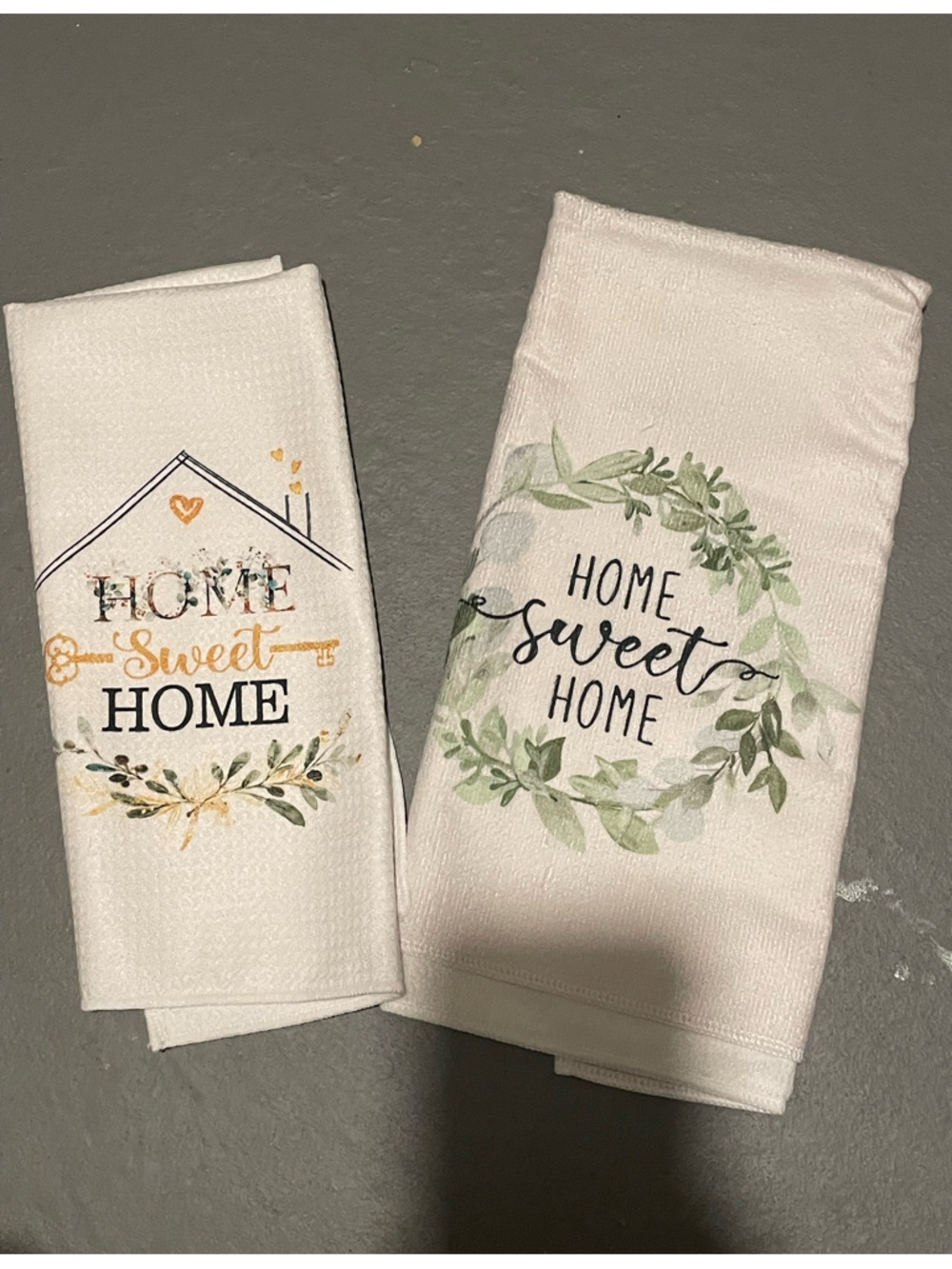 Set of 2 Home Sweet Home Decorative Kitchen Hand Towels